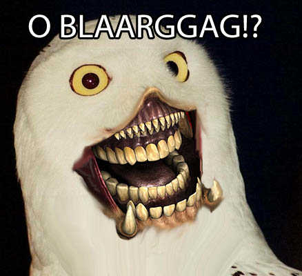 beautiful owl creature saying O BLAARGGAG!?